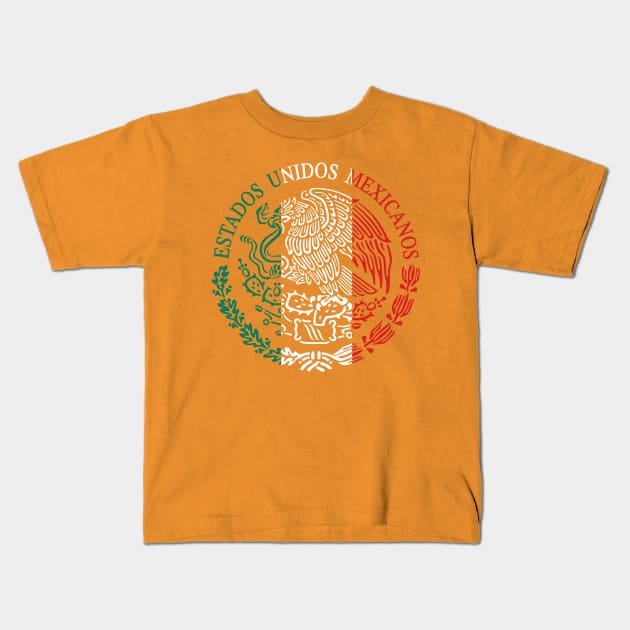 Escudo Nacional Mexicano - Emblema Tricolor Kids T-Shirt by verde